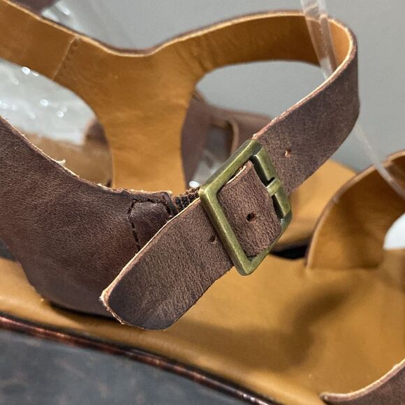 Kork-Ease Brown Leather Wedge Sandals Size 8 - Picture 10 of 15